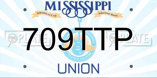 709TTP Mississippi License Plate
