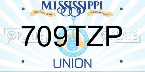 709TZP Mississippi License Plate
