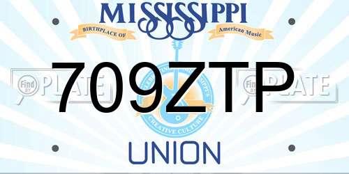 709ZTP Mississippi License Plate