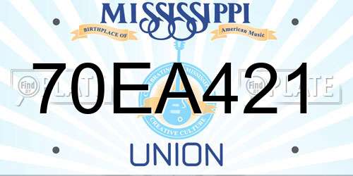 70EA421 Mississippi License Plate