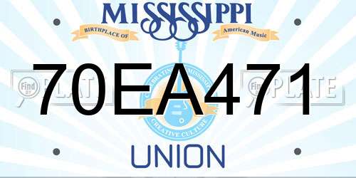 70EA471 Mississippi License Plate