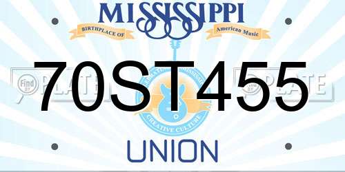 70ST455 Mississippi License Plate