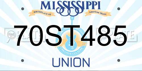 70ST485 Mississippi License Plate