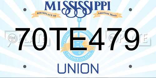 70TE479 Mississippi License Plate