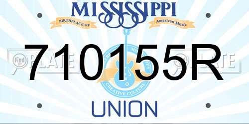 710155R Mississippi License Plate