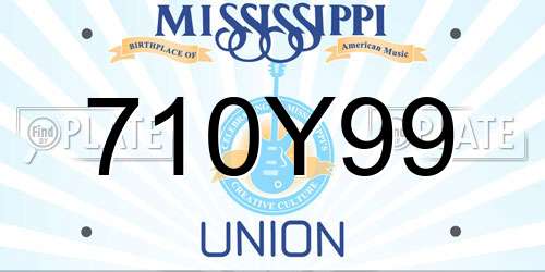 710Y99 Mississippi License Plate