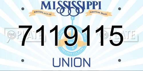 7119115 Mississippi License Plate