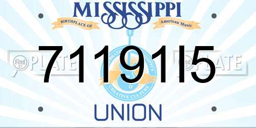 71191I5 Mississippi License Plate