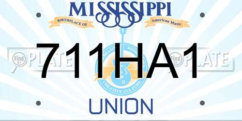 711HA1 Mississippi License Plate