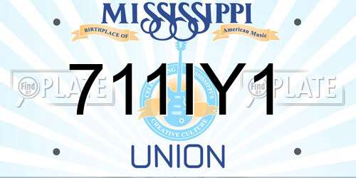 711IY1 Mississippi License Plate