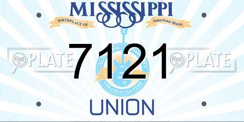 7121 Mississippi License Plate