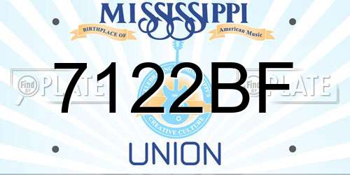 7122BF Mississippi License Plate