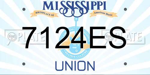 7124ES Mississippi License Plate