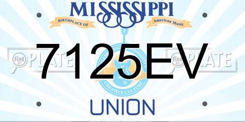 7125EV Mississippi License Plate