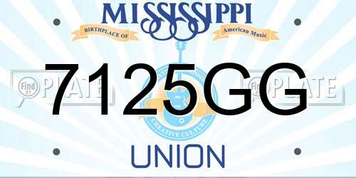 7125GG Mississippi License Plate