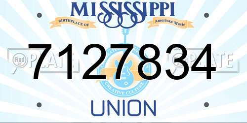 7127834 Mississippi License Plate
