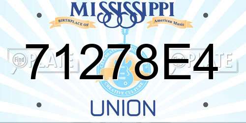 71278E4 Mississippi License Plate