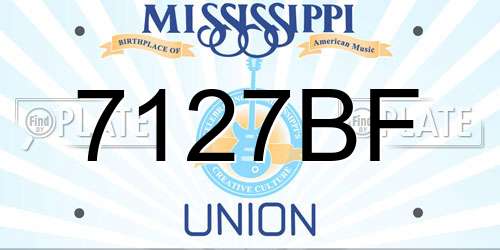 7127BF Mississippi License Plate