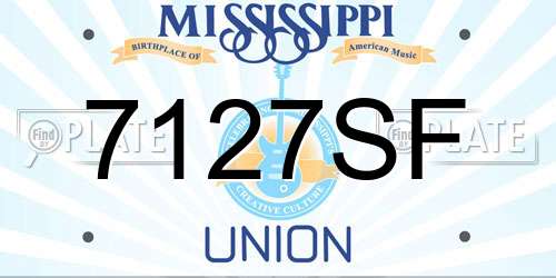 7127SF Mississippi License Plate