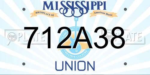 712A38 Mississippi License Plate