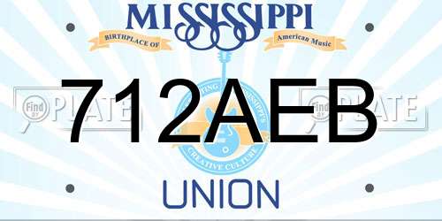 712AEB Mississippi License Plate