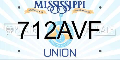 712AVF Mississippi License Plate