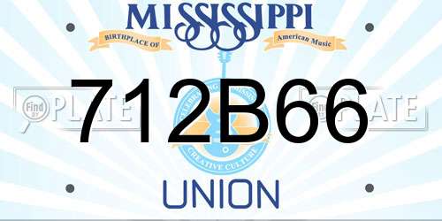 712B66 Mississippi License Plate