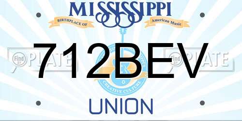 712BEV Mississippi License Plate