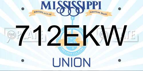 712EKW Mississippi License Plate