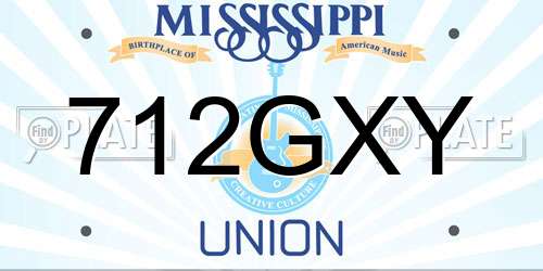 712GXY Mississippi License Plate