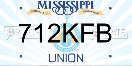 712KFB Mississippi License Plate