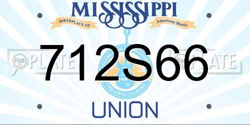 712S66 Mississippi License Plate