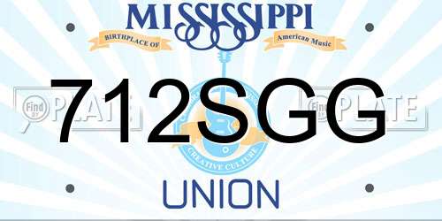 712SGG Mississippi License Plate