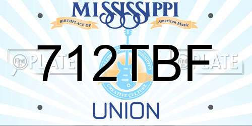 712TBF Mississippi License Plate