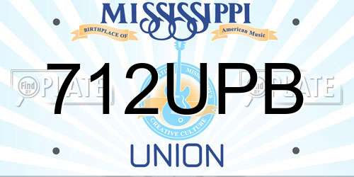 712UPB Mississippi License Plate