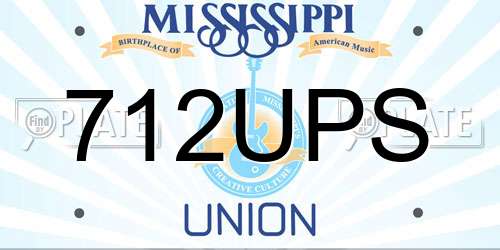 712UPS Mississippi License Plate