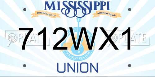712WX1 Mississippi License Plate