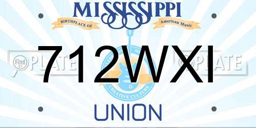 712WXI Mississippi License Plate
