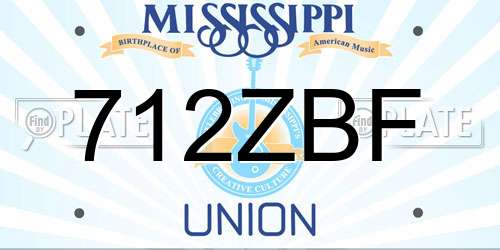 712ZBF Mississippi License Plate
