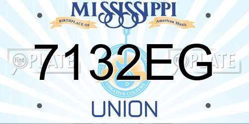 7132EG Mississippi License Plate