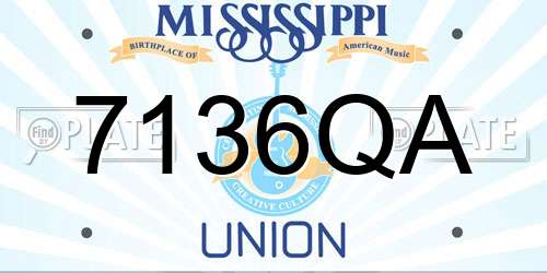 7136QA Mississippi License Plate