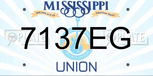 7137EG Mississippi License Plate