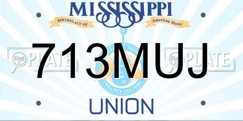 713MUJ Mississippi License Plate