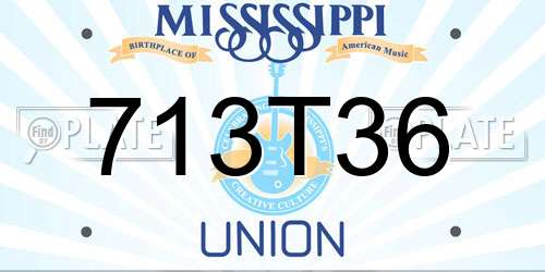 713T36 Mississippi License Plate