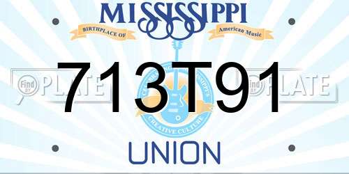 713T91 Mississippi License Plate