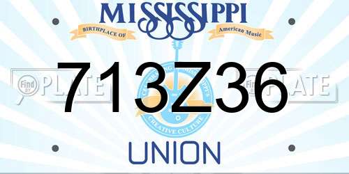 713Z36 Mississippi License Plate