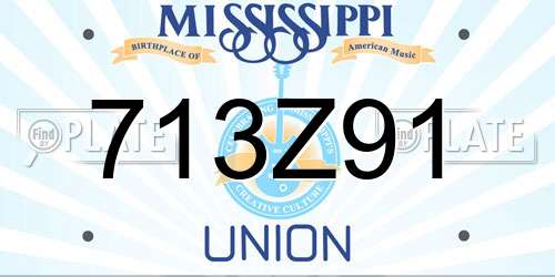 713Z91 Mississippi License Plate