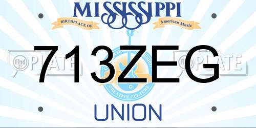 713ZEG Mississippi License Plate