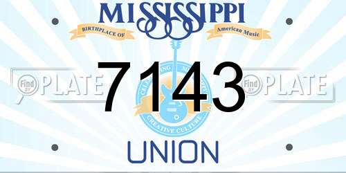 7143 Mississippi License Plate