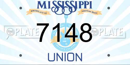 7148 Mississippi License Plate